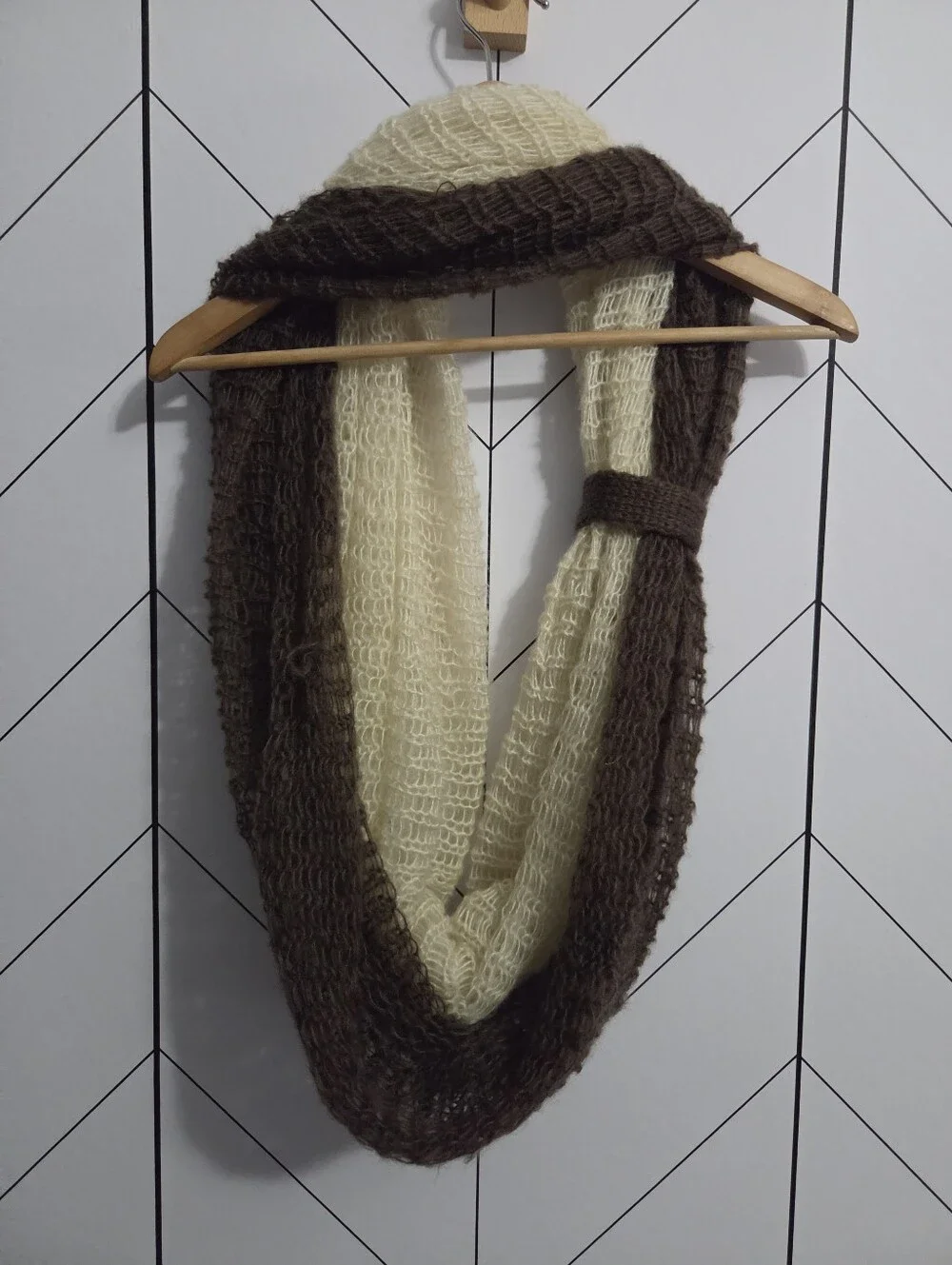 NWOT Super Soft Dual-Layer Two-Tone Infinity Scarf Cuffed with Button
